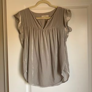 Velvet-like silver blouse from Loft